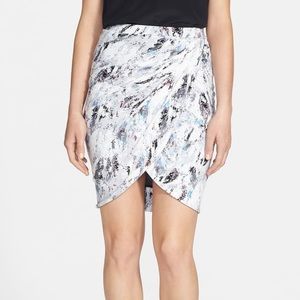 1.State Knit Wrap Skirt Brushstroke print. Size M